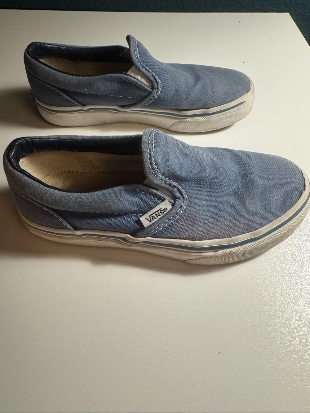 Vans Kids Slip-On Canvas Shoes - Blue - sz13